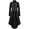 Women Gothic Military Steampunk Coat Long Jacket Black Steampunk Army Uniform 